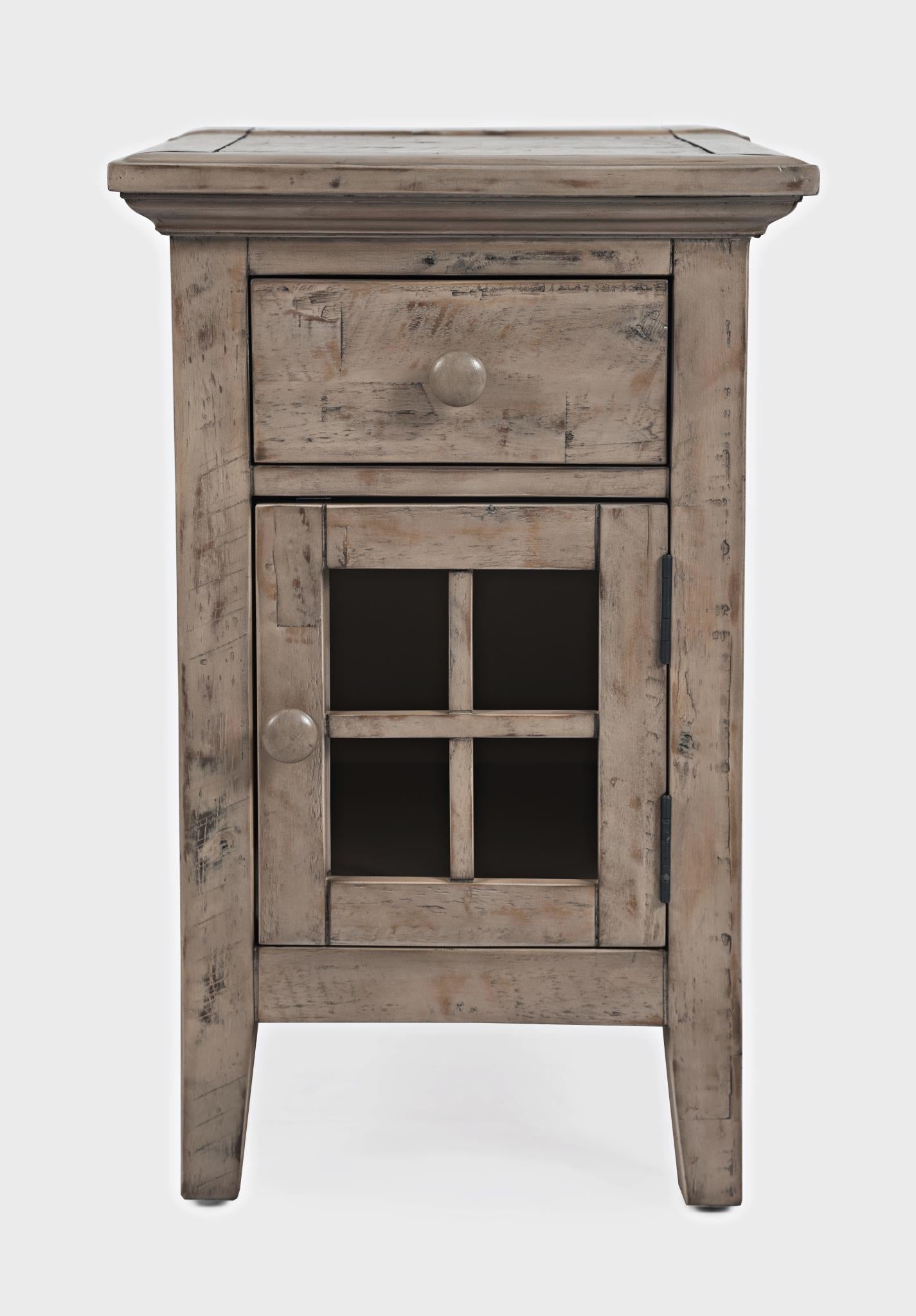 Rustic Shores Power Chairside Table - Grey
