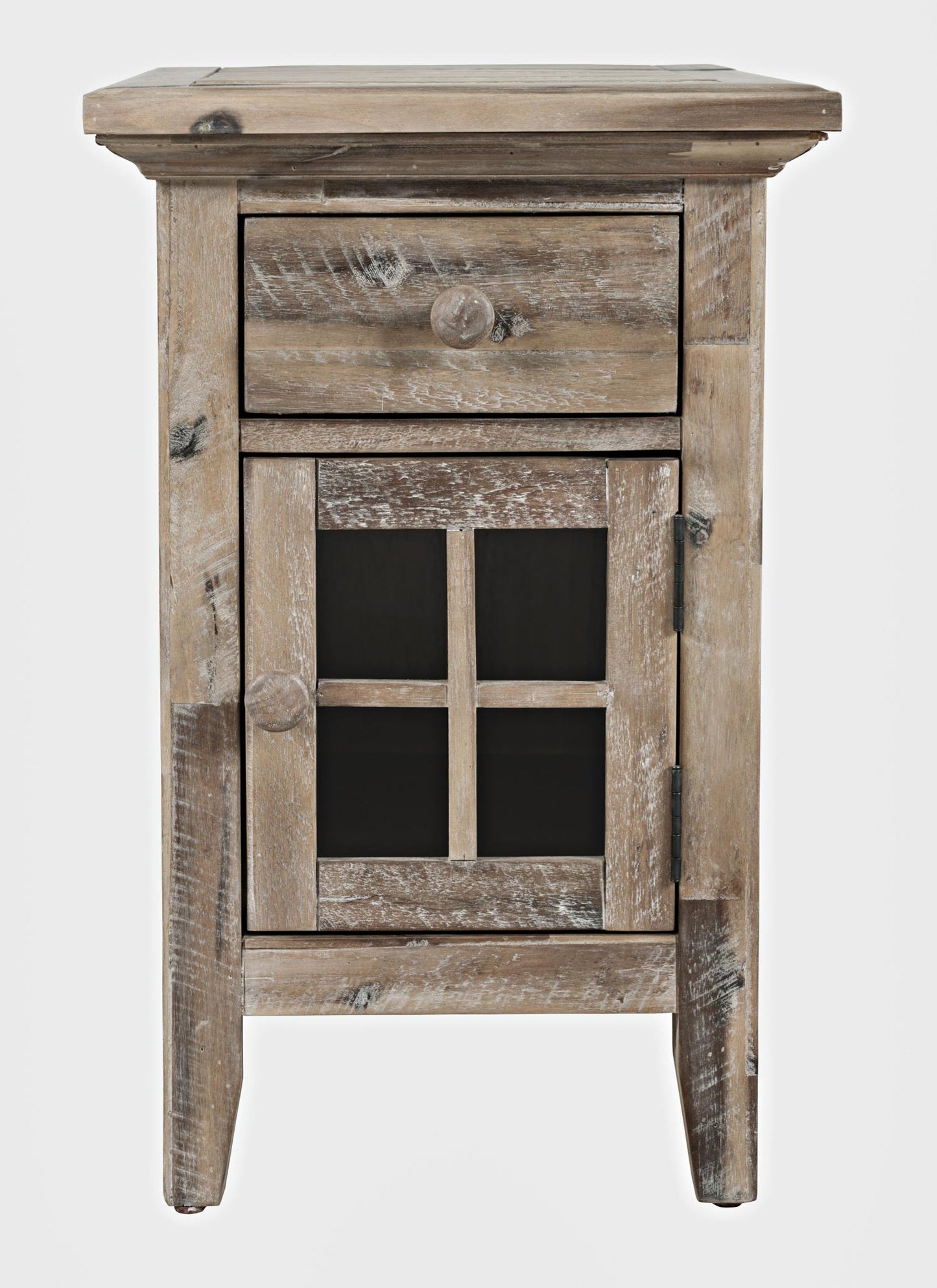 Rustic Shores Power Chairside Table - Washed Grey