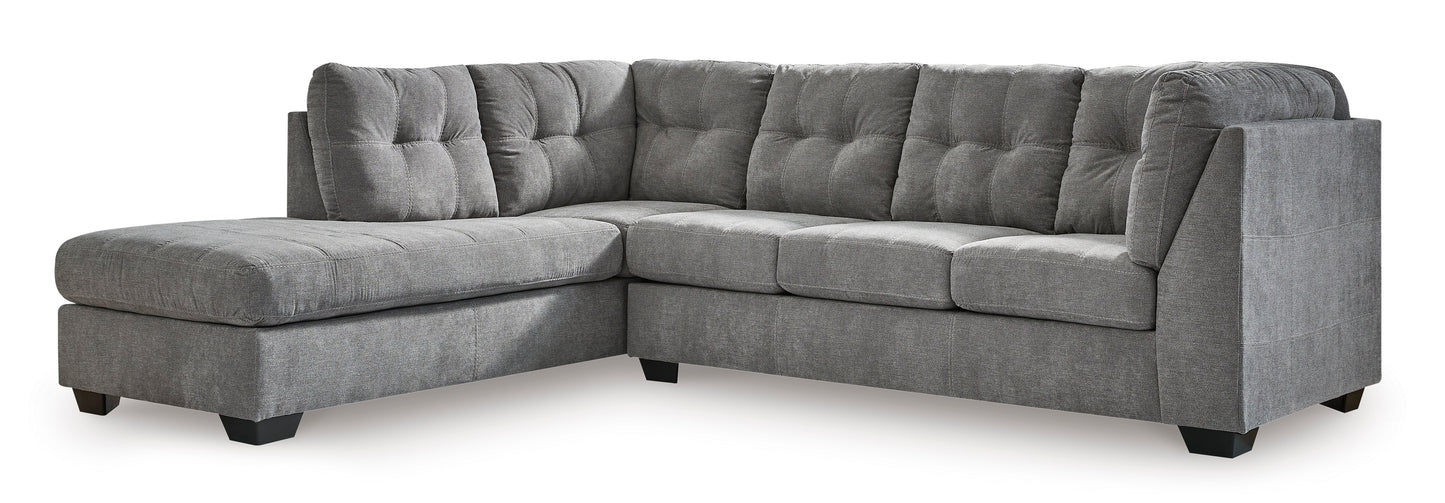 Seccional Marleton Gray de 2 piezas con brazo izquierdo