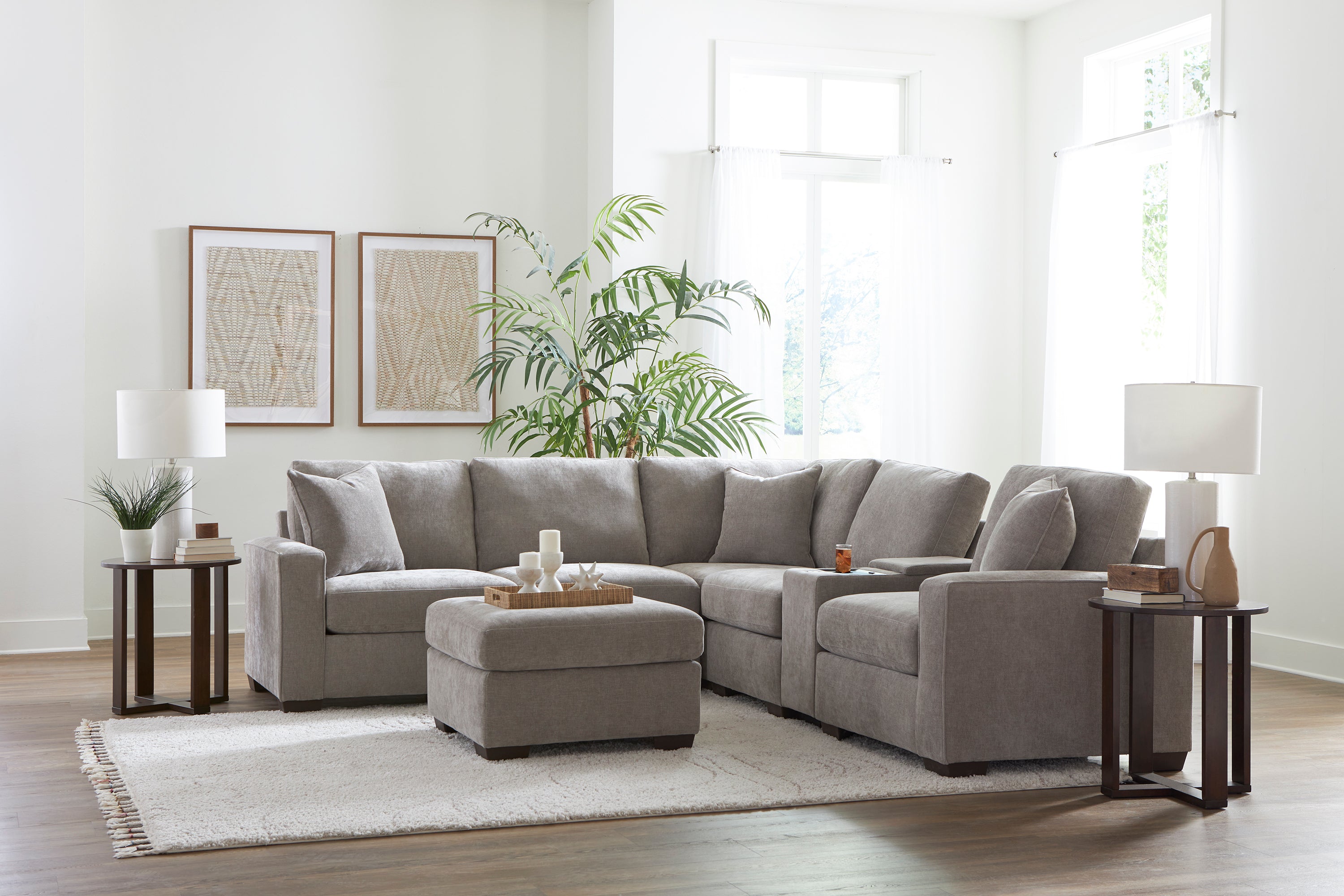 Cardiff Sand 5-Piece Sectional – Atlantic Bedding & Furniture