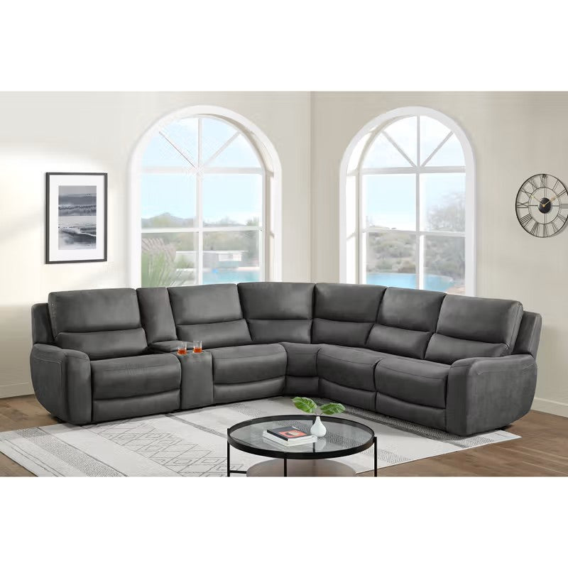 Saber 6-Piece Granite Power Reclining Sectional