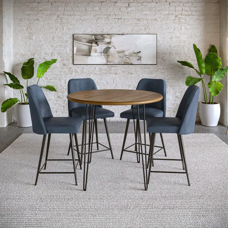 Maddox Blueberry Upholstered Counter Height Stool