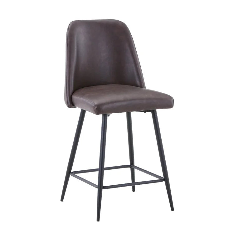 Maddox Dark Brown Upholstered Counter Height Stool