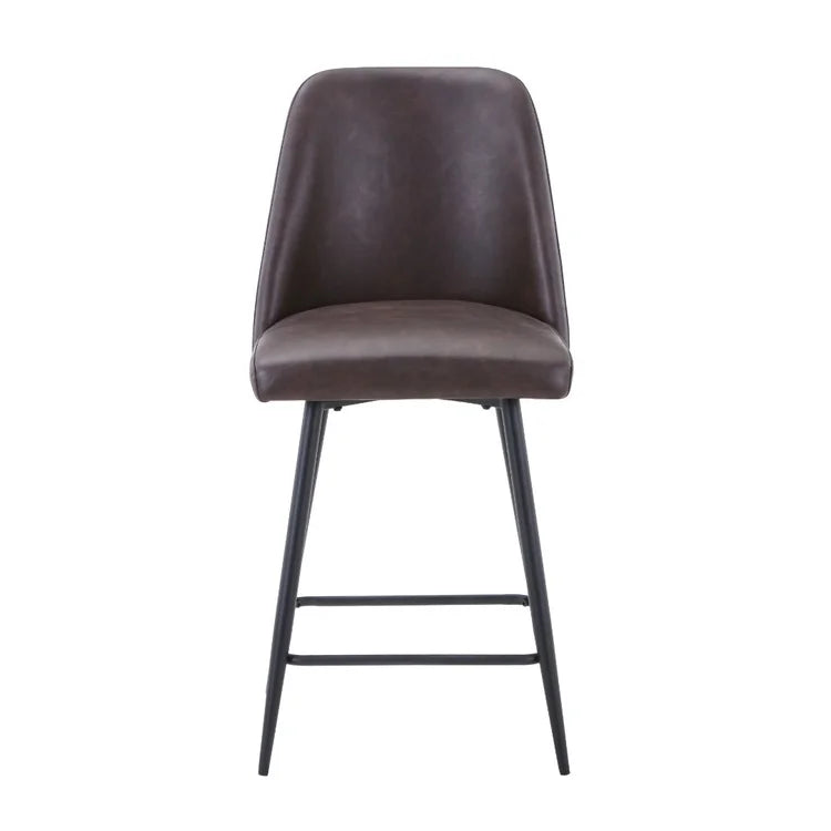 Maddox Dark Brown Upholstered Counter Height Stool