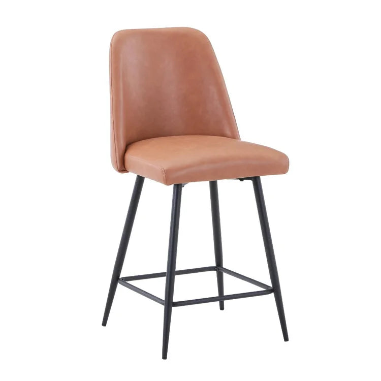 Maddox Light Brown Upholstered Counter Height Stool