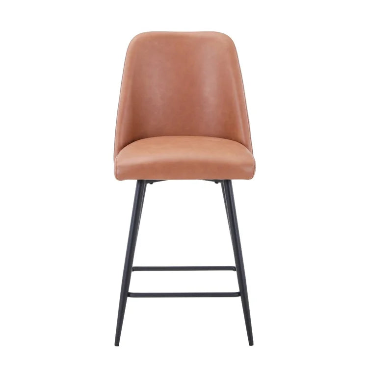 Maddox Light Brown Upholstered Counter Height Stool