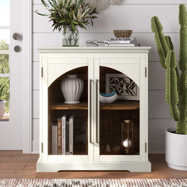 Archdale Gothic Arch 2 Door Accent Cabinet - Antique White