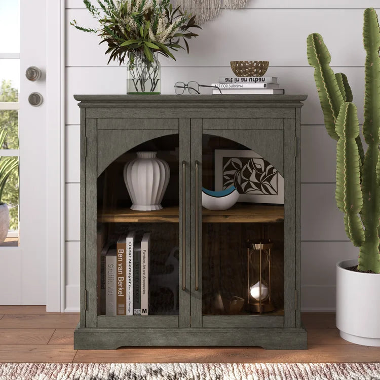 Archdale Gothic Arch 2 Door Accent Cabinet - Grey