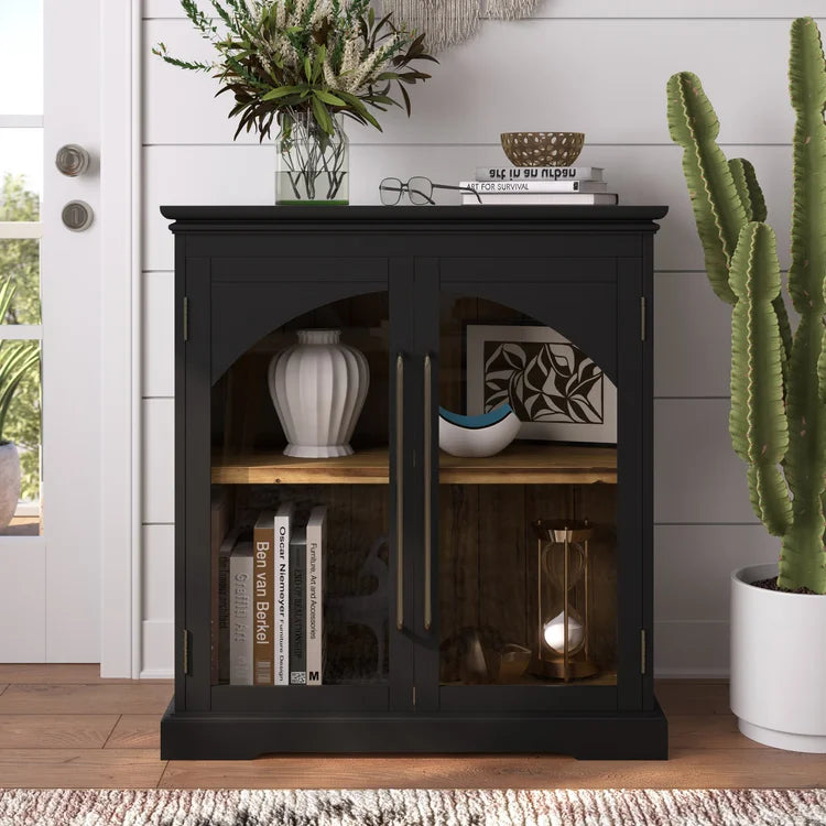 Archdale Gothic Arch 2 Door Accent Cabinet - Black