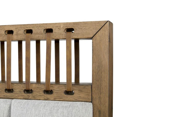 Elure Queen Upholstered Strap Panel Bed - Latte