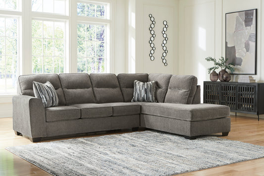 Seccional de 2 piezas Olten Graphite con brazo a la derecha