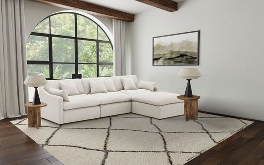 Alpine Ivory 4-Piece Sectional