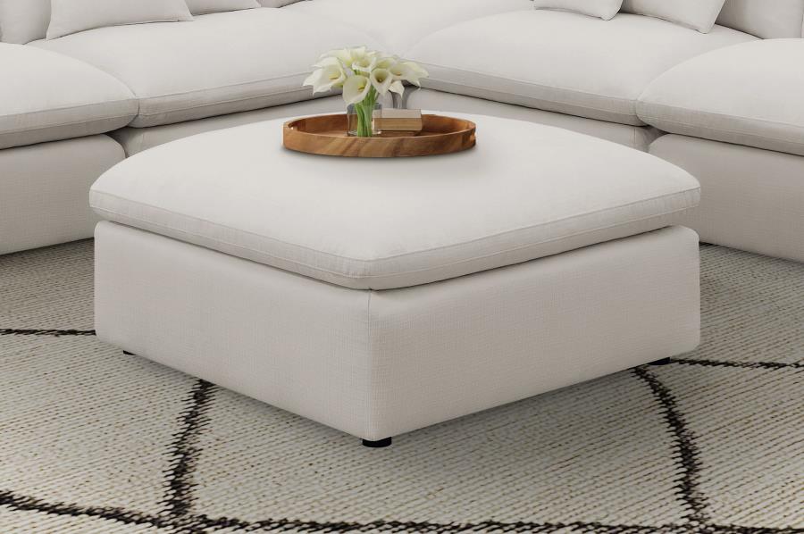 Alpine Ivory Ottoman