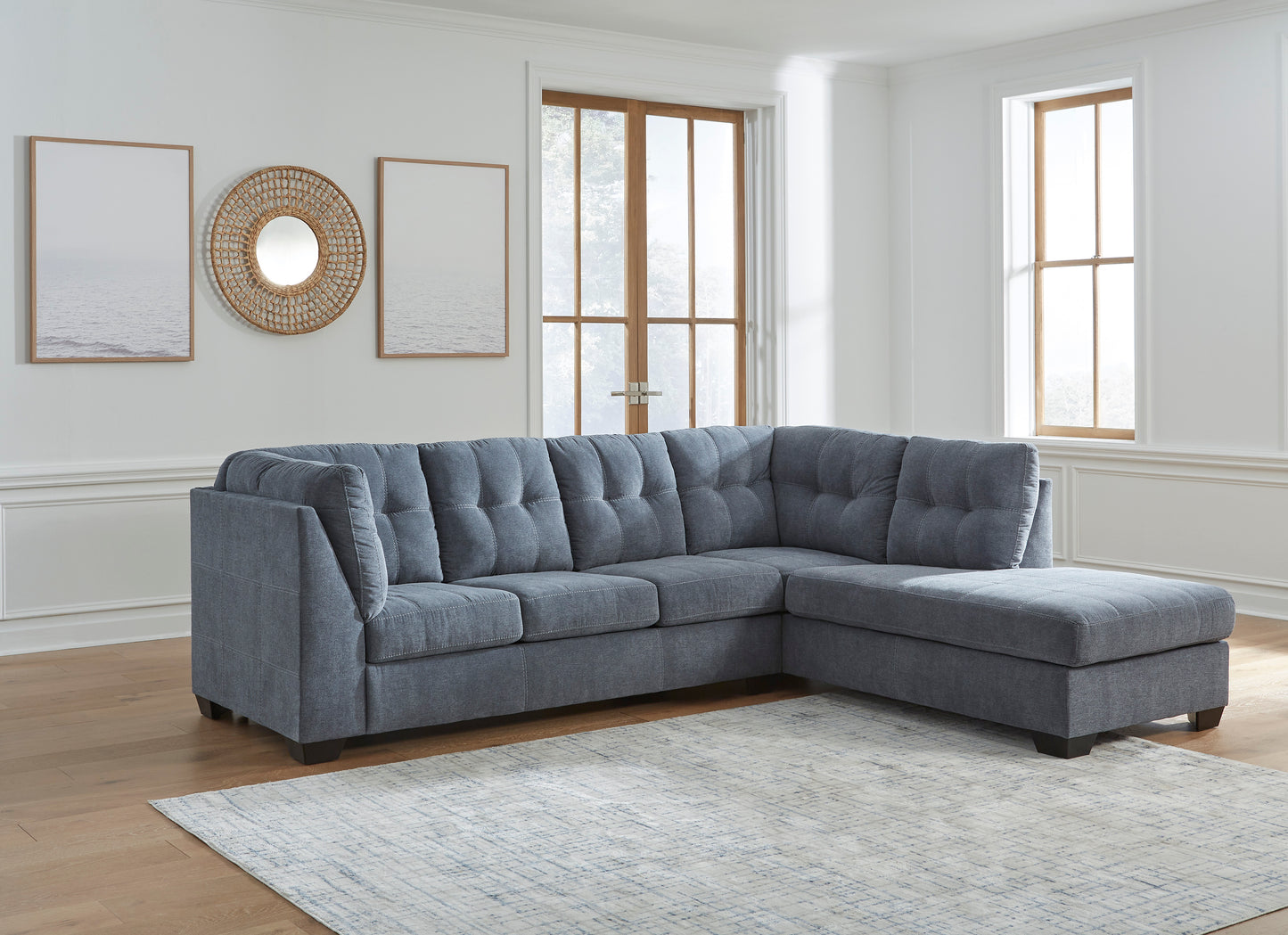 Seccional Marleton Denim de 2 piezas con brazo derecho