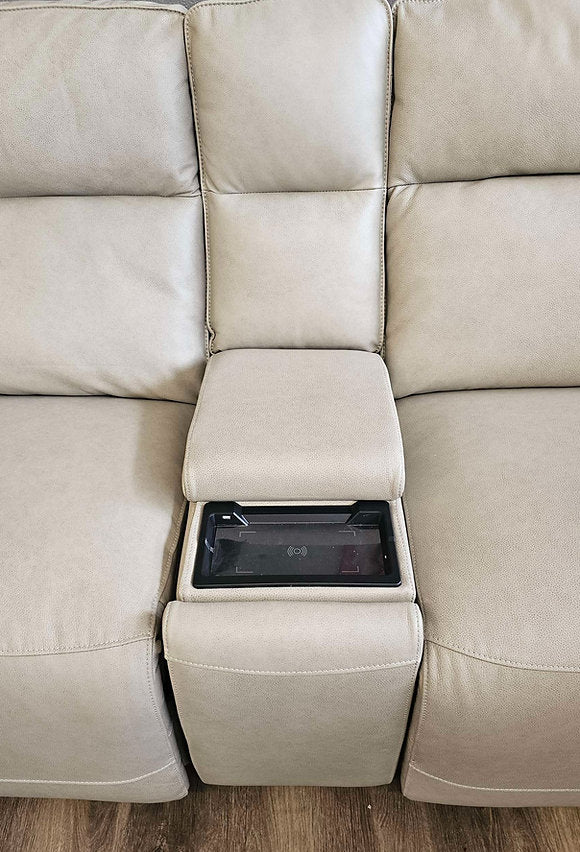 Naples Beach 6-Piece Triple Power Leather Reclining Sectional