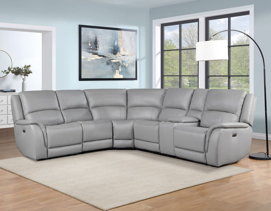 Alexandria Leather 6-Piece Power Reclining Sectional