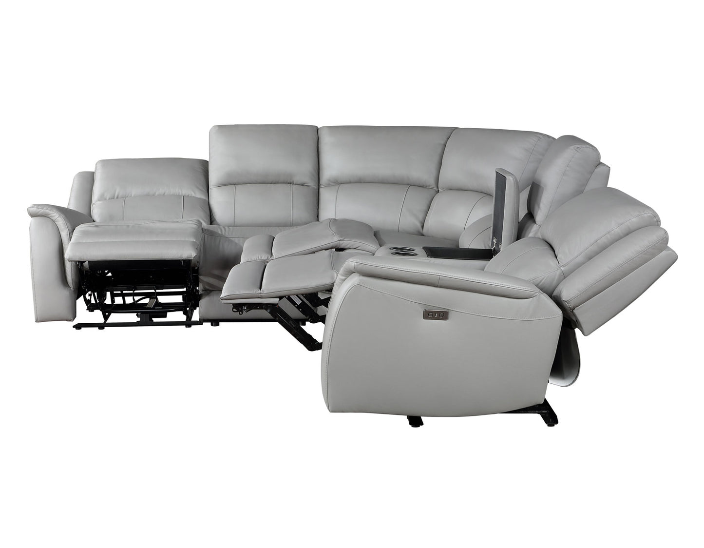 Alexandria Leather 6-Piece Power Reclining Sectional