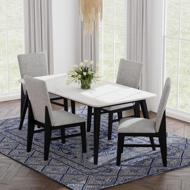 Milan Black 5-Piece Dining Set