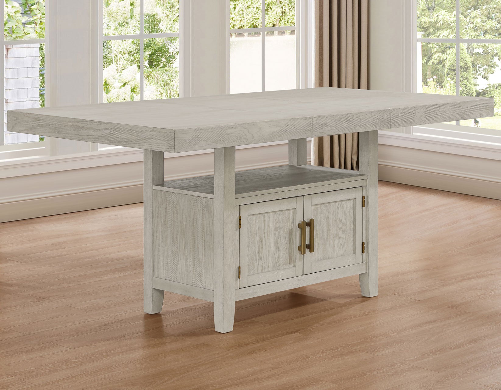 Garland 60-80″ Counter Table with 20″ Leaf - Greige Finish – Atlantic ...