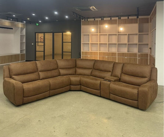 Saber 6-Piece Brown Power Reclining Sectional