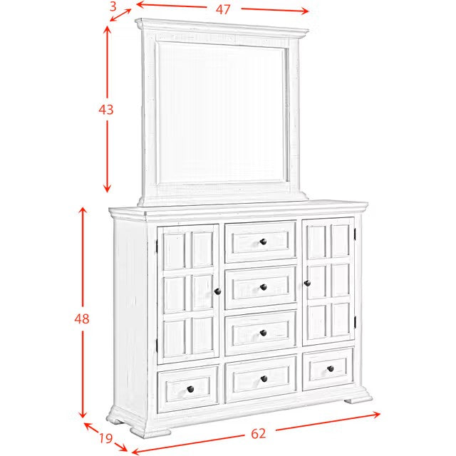 Heather 6-Drawer Dresser & Mirror