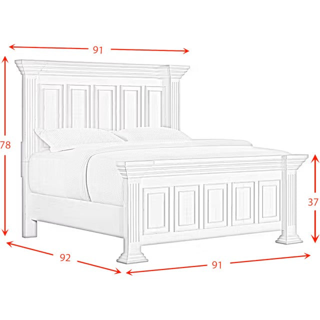 Cama King con paneles Heather