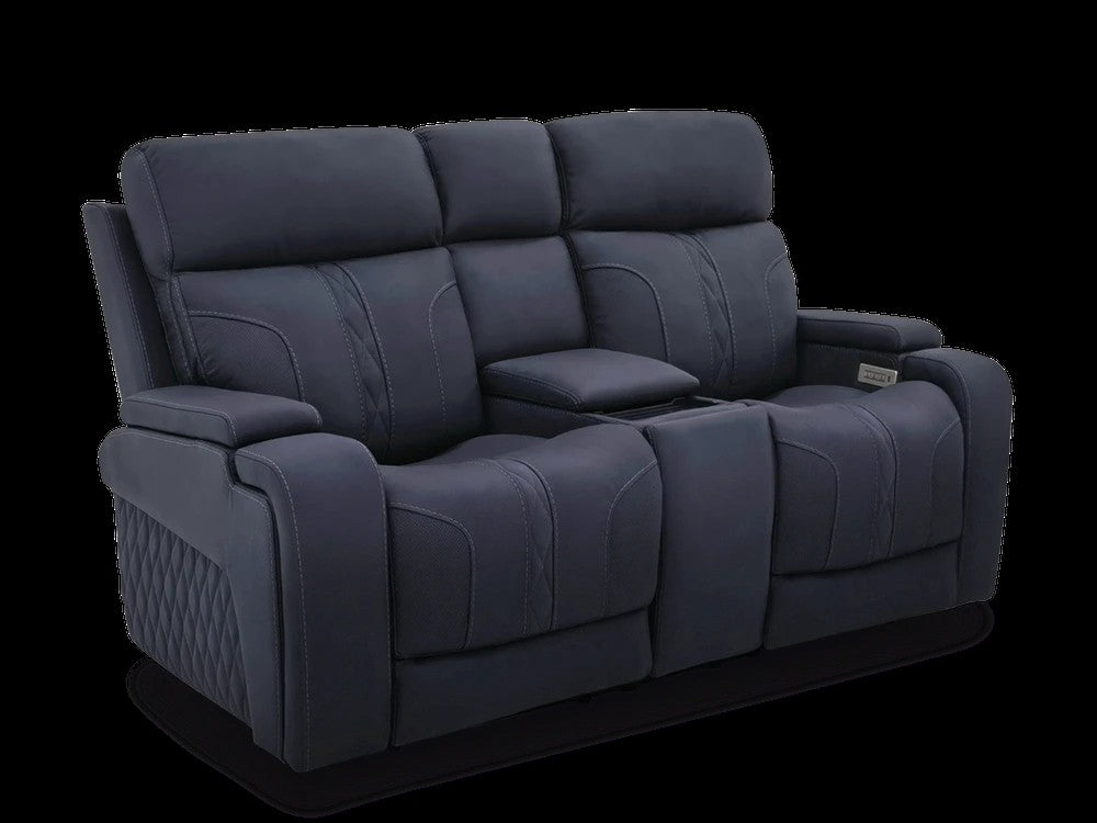 Kempton Immersive Sound Triple Power Zero G Reclining Console Loveseat with Heat and Massage