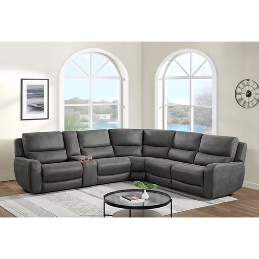 Saber 6-Piece Granite Power Reclining Sectional