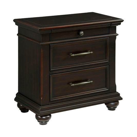 Slater Black 3-Drawer Nightstand with USB